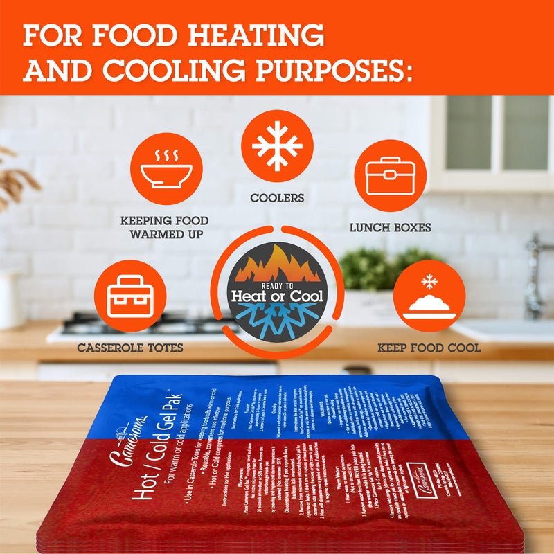 Camerons Products Camerons Hot or Cold Gel Pack - XL Ice & Heating Pack (8"x11") - Large Reusable Pak Keeps Temperature - Use in Casserole Carrier & Lunch Box for Food -Use as Warm & Cold Compress & Physical Therapy - Image 4